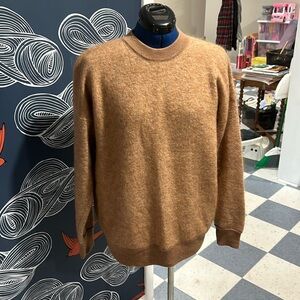 EUC J. Crew oversized wool-mohair blend sweater in marled camel, size M